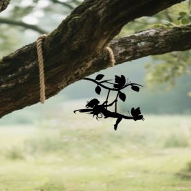 CIFbuy Spooky Halloween Metal Wall Decor Swinging Elf Silhouette Indoor Outdoor Garden Patio Gift (TikTok, Temu Pick-up Service)